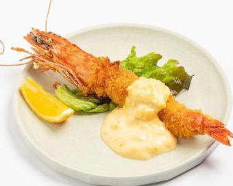 "Big fried shrimp" with tartar sauce