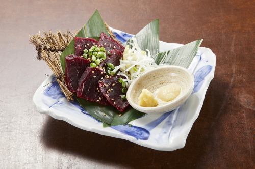 Lean whale sashimi