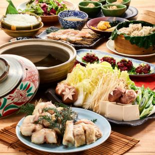 ◆Spring in Yamaguchi, a gathering of exciting flavors◆ ~Yamaguchi Fugu Hotpot Course~ [7,000 yen with 8 dishes and 2 hours of all-you-can-drink]