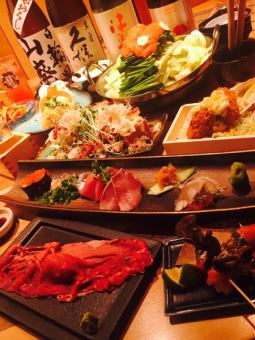 4月以降のご予約【2.5時間飲み放題】名物！炙り牛寿司＆鮮魚の刺盛＆特製串焼き盛り合わせコース