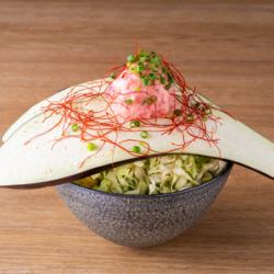もんじゃ 四川麻婆風ねぎとろ ～豊洲直送ねぎとろ・なすの四川麻婆風～