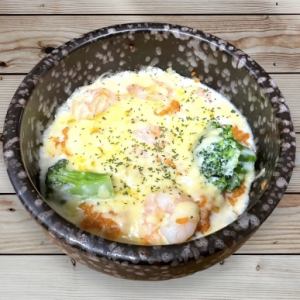 Stone-grilled shrimp doria