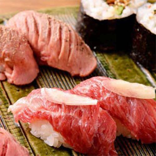 Many exquisite meat dishes such as Wagyu sushi!!