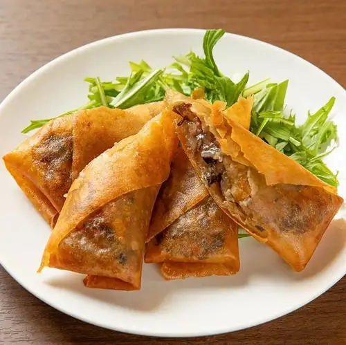 Pho soup fried spring rolls
