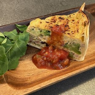 Bacon and Broccoli Tortilla Quiche