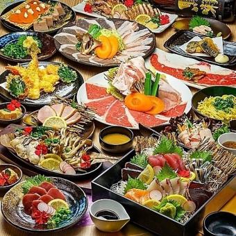【宴会で三島畜産を満喫】名物コース/鍋無全13品★生ビール含むプレミアム飲み放題付!5000円