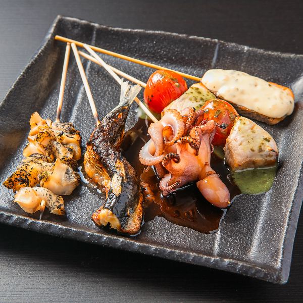 [Natural fresh fish directly delivered from Toyosu Market] We offer a wide variety of fish skewers!