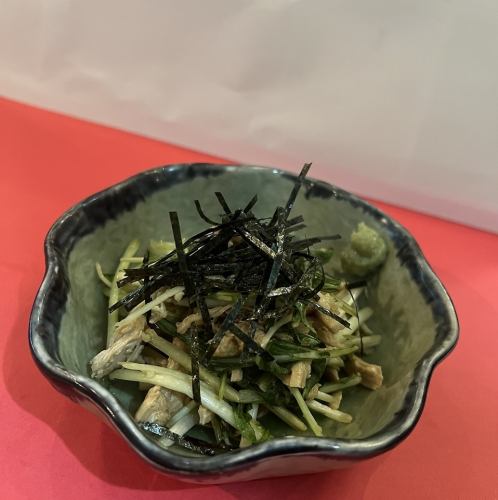 鶏ささみと水菜のわさび和え