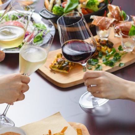 【軽い食事にライトミールプラン】　飲み放題付き少人数プラン　（金、土、祝日、祝前日除く）　