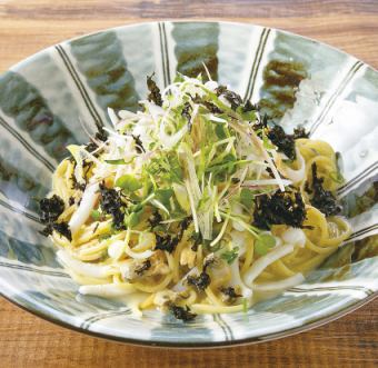 あさりとアオリイカ、香味野菜