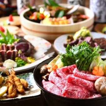 [Welcome/farewell party] Chita beef sukiyaki course with 120 minutes of all-you-can-drink ◆ 8,500 yen (tax included)