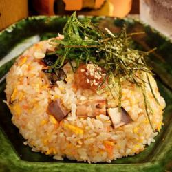 Grilled mackerel fried rice