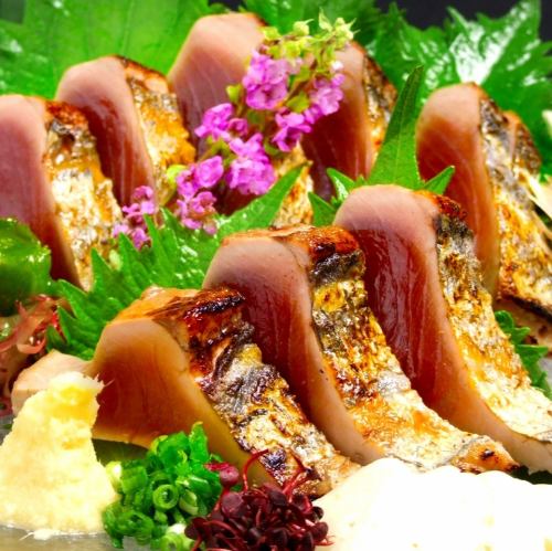 Straw-grilled Tosa bonito with ponzu sauce (4 slices)