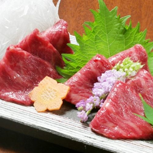 Horsemeat sashimi from Mount Aso, Kumamoto