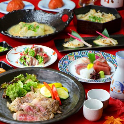 12月 【雅】佐賀牛ロースト×熟成魚5種×鰆塩麹焼<個別盛>2時間飲み放題日～木8000/金・土8500円