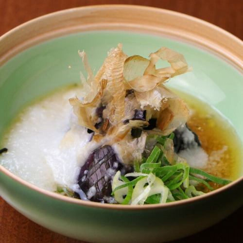 冷製茄子の揚げ煮山掛け