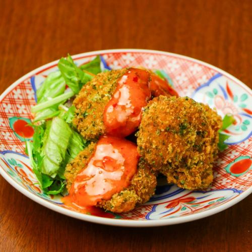 海老の変わりパン粉フライ チリマヨ添え