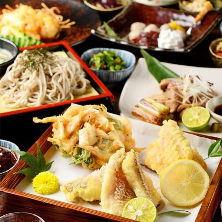 November to January {3 hours all-you-can-drink included} [4,500 yen Tempura Take Course] ~Enjoy 4 kinds of sashimi and tempura~