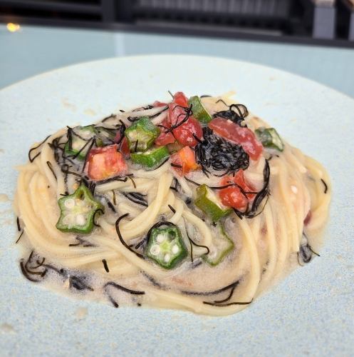 【ランチパスタ】もずくとオクラの冷製パスタ～新生姜の香り～