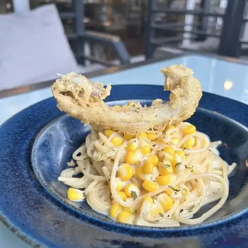 【ランチパスタ】穴子のフリットととうもろこしの豆乳クリームパスタ ー青山椒ー