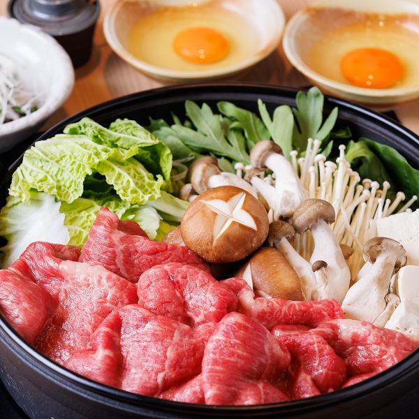 ≪The deliciousness of melt-in-your-mouth Wagyu beef≫ Enjoy Fukuten's "Sukiyaki" made with A5 rank Saga beef / 1 portion from 3,980 yen (tax included)