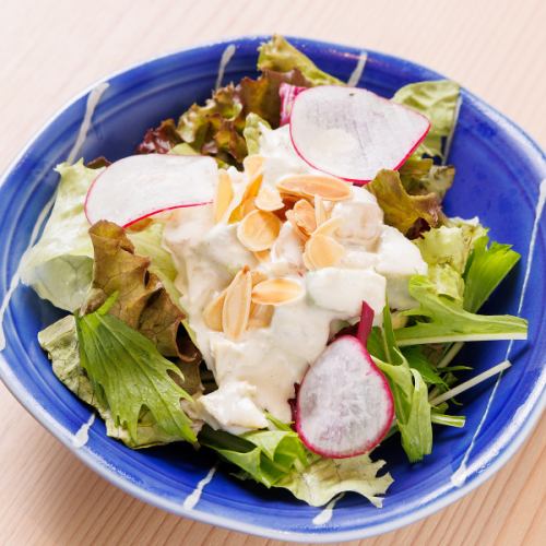 Shrimp and avocado Caesar salad