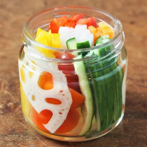 Colorful vegetable stick pickles