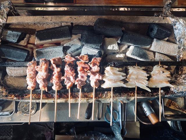 Special charcoal-grilled skewers!