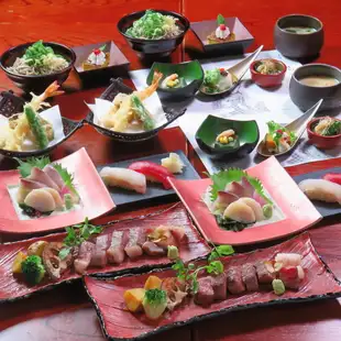 期間限定ワンドリンクサービス　黒毛和牛ステーキと旬魚を楽しむ 【菖蒲】会食　料理のみ6000円