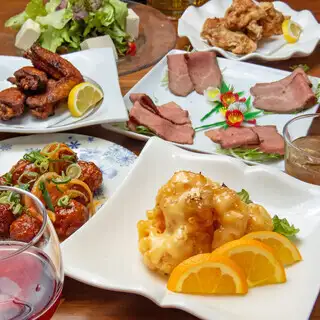 各宴会！【人気NO.1】特製ローストビーフや海鮮・秘伝唐揚げ.肉等飲放付き全9品歓送迎会コース6000⇒5000円