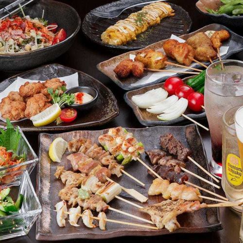 【人気メニュー全10品が集合！】飲み放題付『焼き鳥コース』
