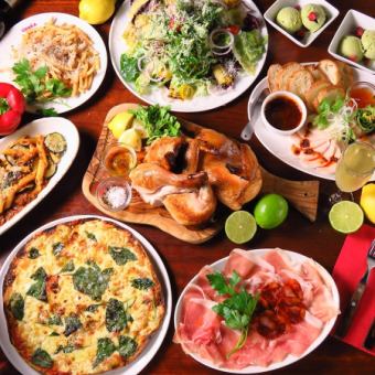 ☆ 【망설이면 이것! 훈제 치킨 파스타】 당점 인기 메뉴 전 7 품 2H 음료 무제한 포함 4500 엔 (세금 포함)