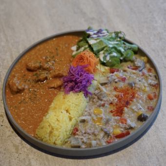 [Dinner set] HUG curry + salad + drink of your choice (alcohol also OK) 1500 yen