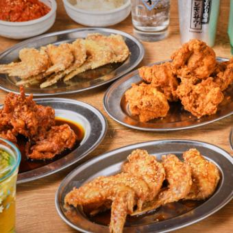 【120分食べ飲み放題】3,850円コースとり皮串・手羽先・からあげ・スピードメニューを堪能