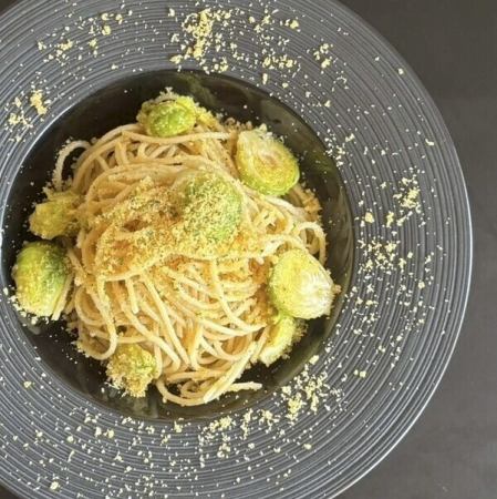 からすみと季節野菜のアーリオ・オーリオ