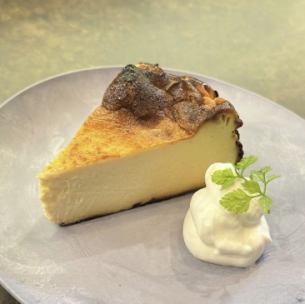 Stone oven baked Basque cheesecake