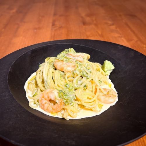 本わさびを楽しむ伊豆海苔のクリームパスタ