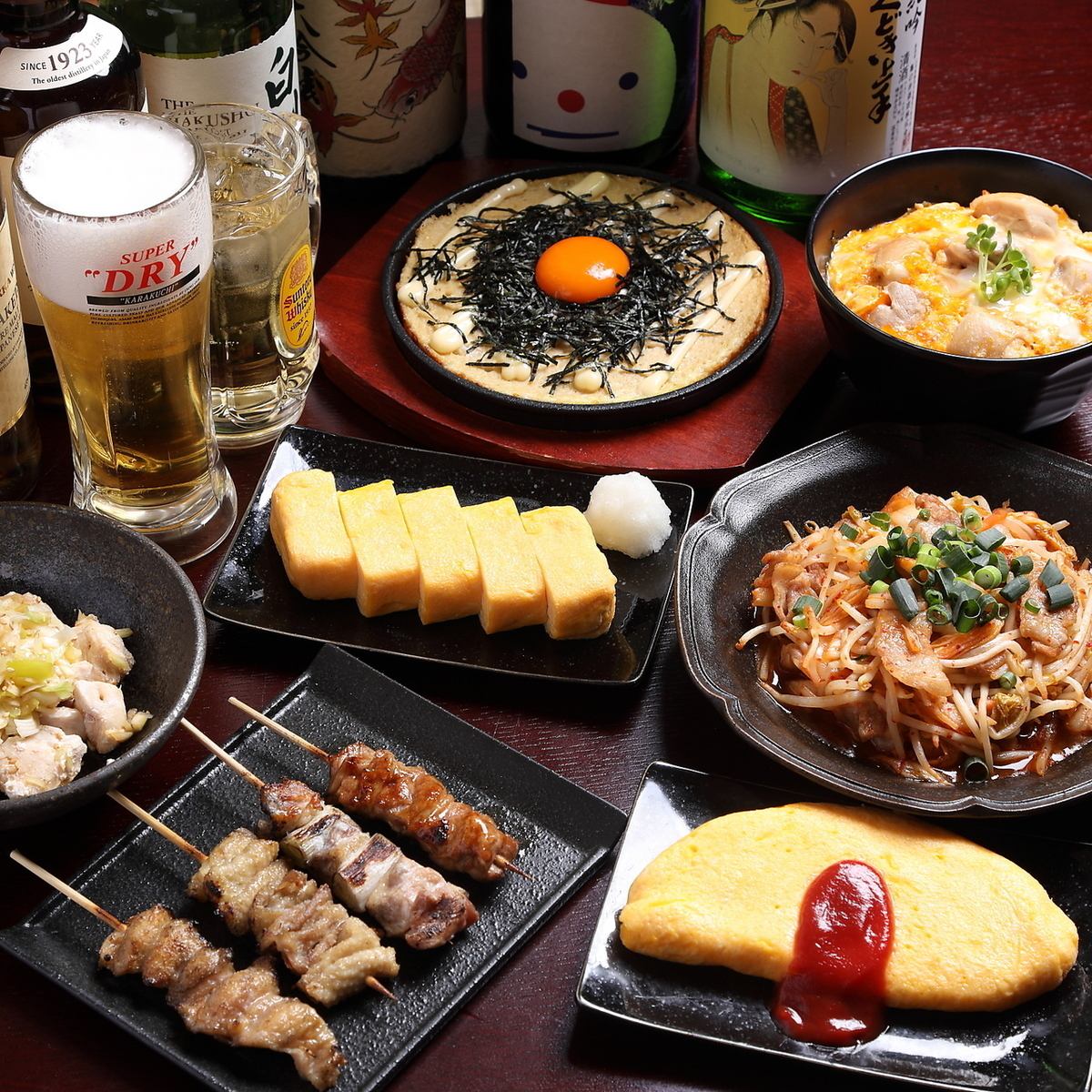 一本一本丁寧に焼き上げる備長炭串焼き。炭の香りと鶏の旨みが口いっぱいに広がります