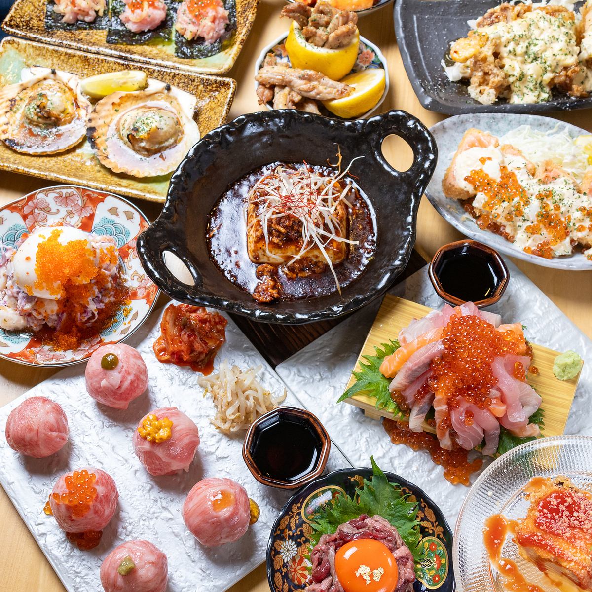 [Many menu items that look great on social media♪] Popular meat sushi and many other photogenic menu items