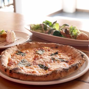 【ディナーセット】選べるメイン（リゾットorパスタorピザ）】やおまかせ前菜付全4品⇒2280円