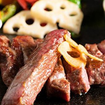 【鉄板焼コース】若鶏の鉄板焼とガーリックライスなどを楽しめる◆90分飲み放題付4500円(税込)