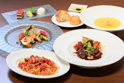 【Bコース】絶品パスタを味わえるカジュアルイタリアン全6品3300円(税込)