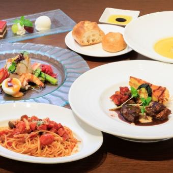 [Course A] Authentic Italian cuisine with a main meat/fish dish and pasta, total 7 dishes, 4,400 yen (tax included)