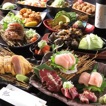 飲み放題L.O110分付き! 全10品 ◆『厳選!豪華いいとこ鶏コース!』6600円(税込)