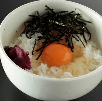 Rich red egg over rice