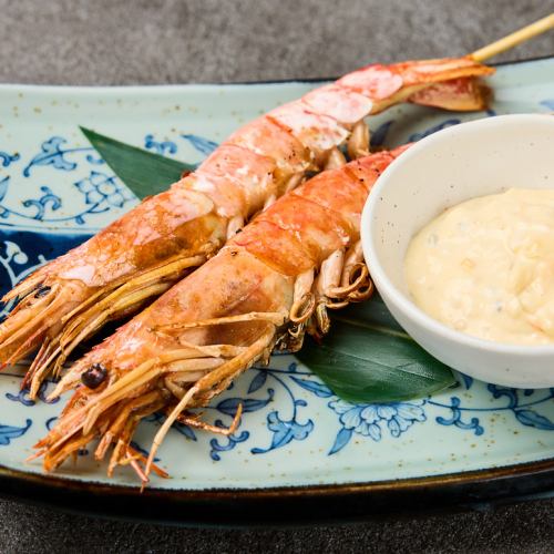 赤海老の塩焼きたるたる添え
