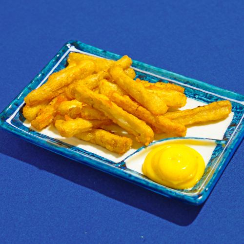 ごぼうの唐揚げカレーマヨ添え