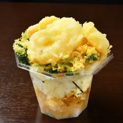 黑白杯裝天婦羅飯碗