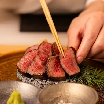 料理長おすすめ【肉割烹コース】「リブロースしゃぶ」「ヒレステーキ」「土鍋ご飯」が愉しめる
