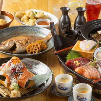 ≪2時間飲み放題付≫スタンダードコース！のっけ寿司やお刺身が食べられる！6,000円コース